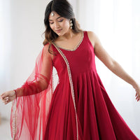 Anarkali Collection "SaÏda" - Rouge bordeaux
