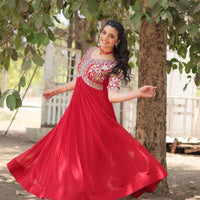 Anarkali/Robe Collection "Anarkali SWEETY2" - Rouge
