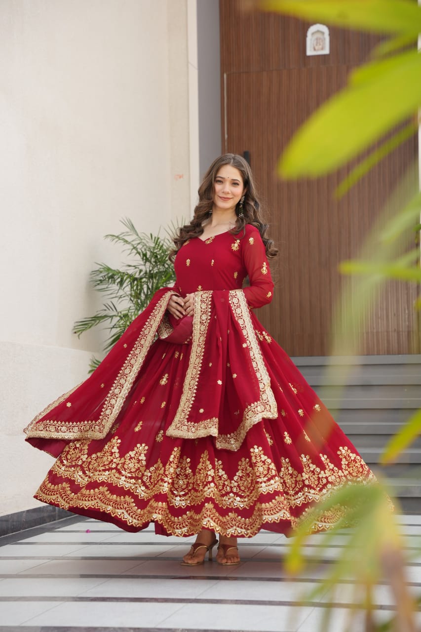 Anarkali Collection "Katalya" - Rouge bordeaux