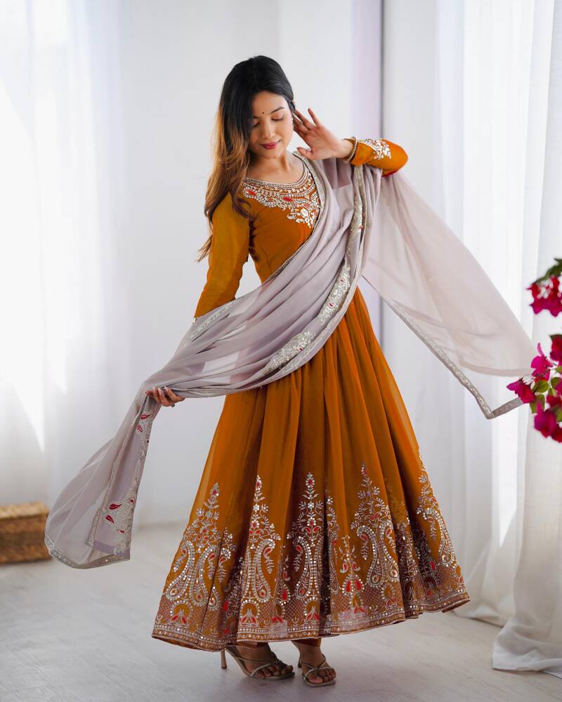 Robe "Ishika" - Jaune moutarde