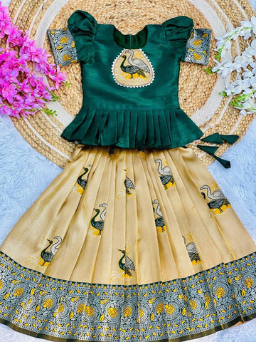Lehenga Fille collection "Anjali" - Vert