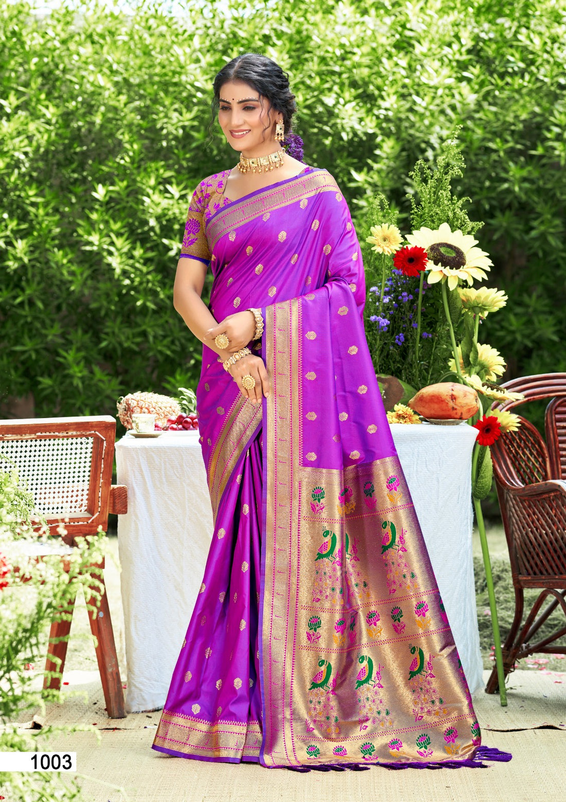 Sari "Mala" - Violet
