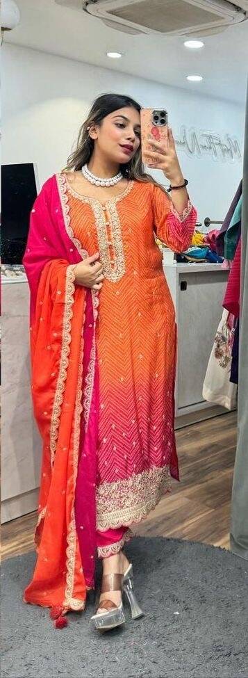Punjabi Collection "Karva"  - Orange