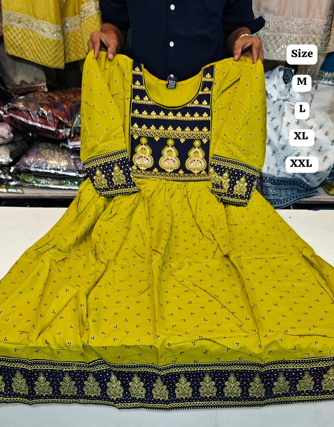 Robe tunique Collection "Mendhana"  - Vert anis