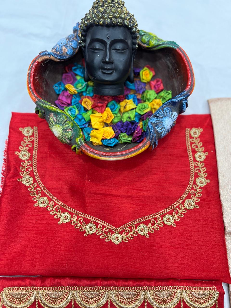 Lehenga collection "Khadidja" - Doré/rouge