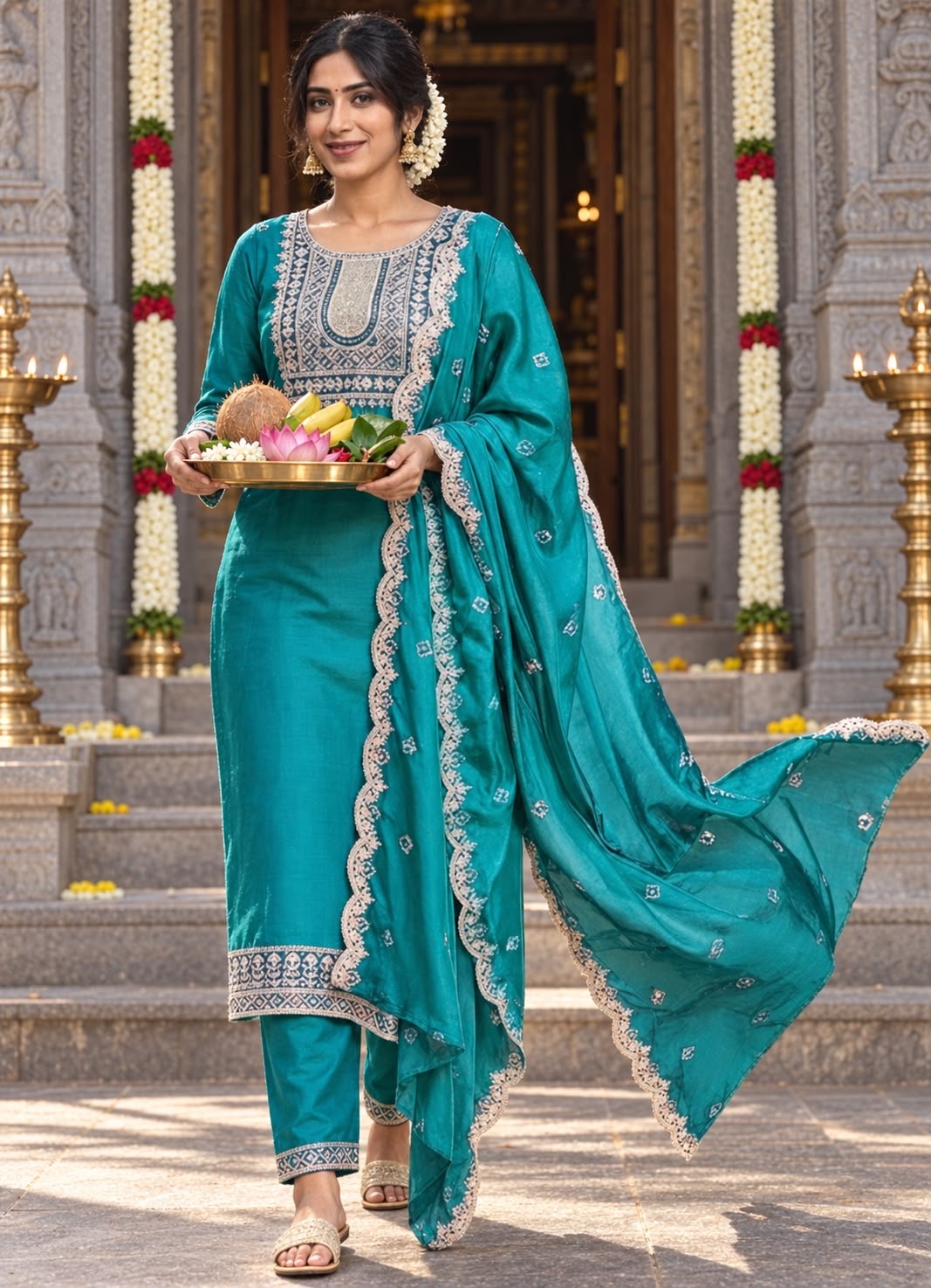 Punjabi "Vally" - Bleu turquoise en stock