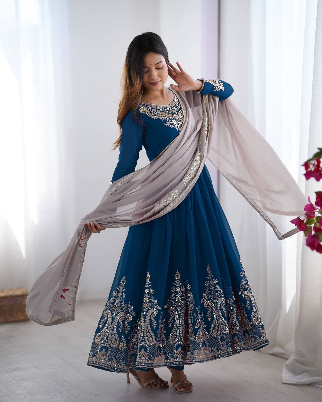 Robe "Ishika" - Bleu