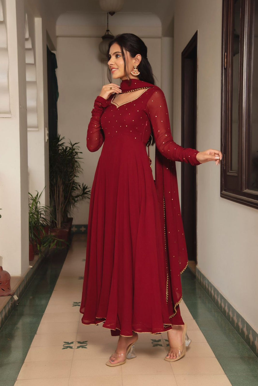 Anarkali Collection "Riya" - Rouge bordeaux