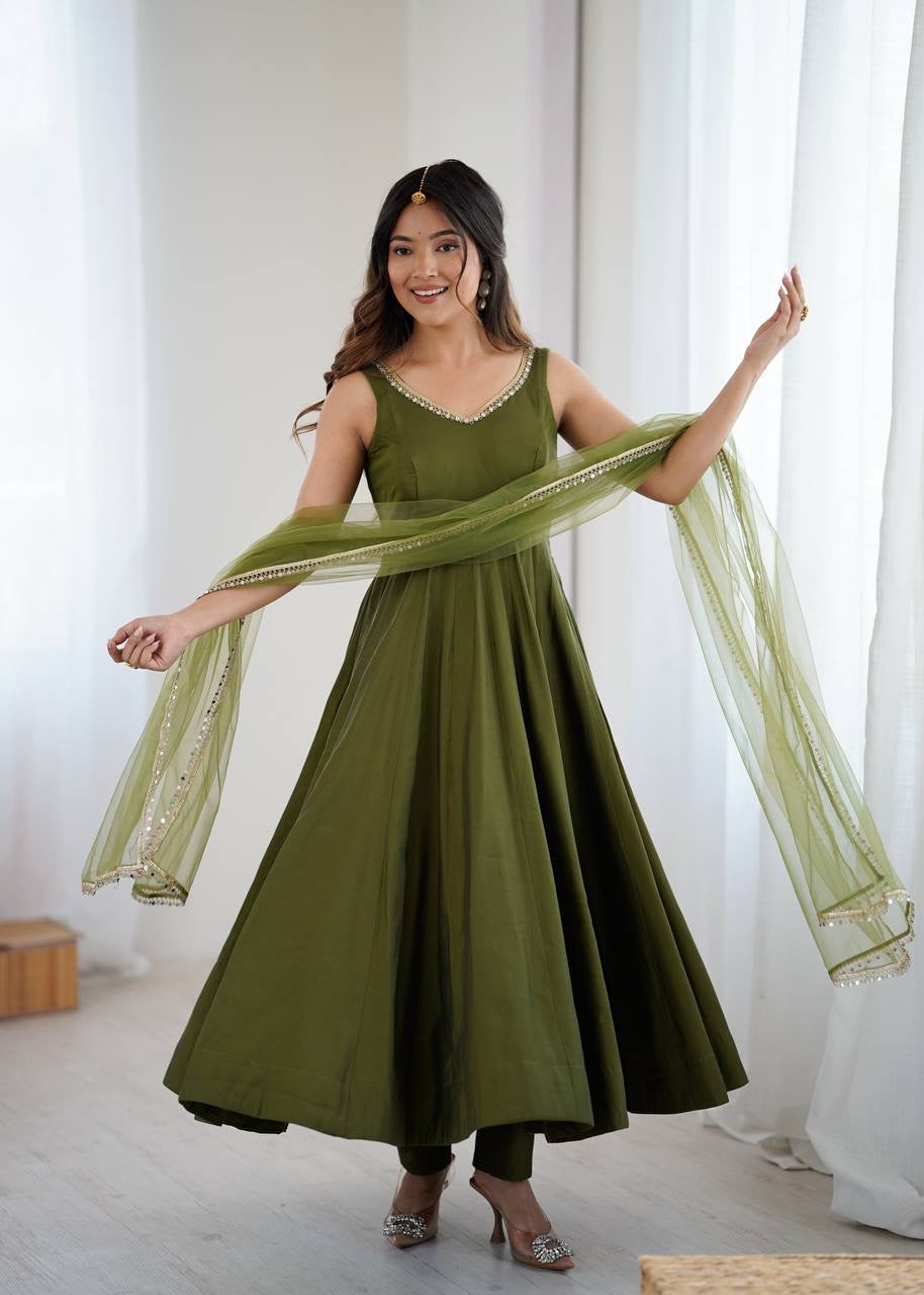Anarkali Collection "SaÏda" - Vert