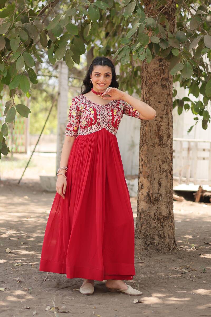 Anarkali/Robe Collection "Anarkali SWEETY2" - Rouge