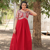 Anarkali/Robe Collection "Anarkali SWEETY2" - Rouge