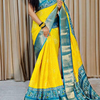 Sari "Dola" coton - Jaune