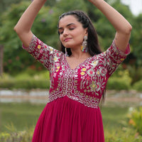 Anarkali/Robe Collection "Anarkali SWEETY2" - Rose fuschia