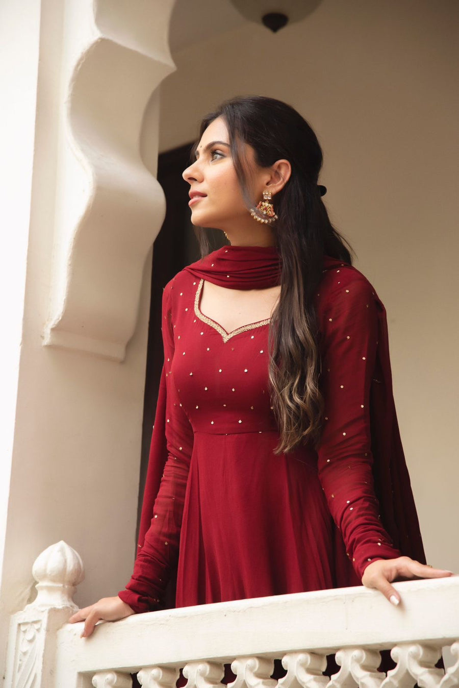 Anarkali Collection "Riya" - Rouge bordeaux