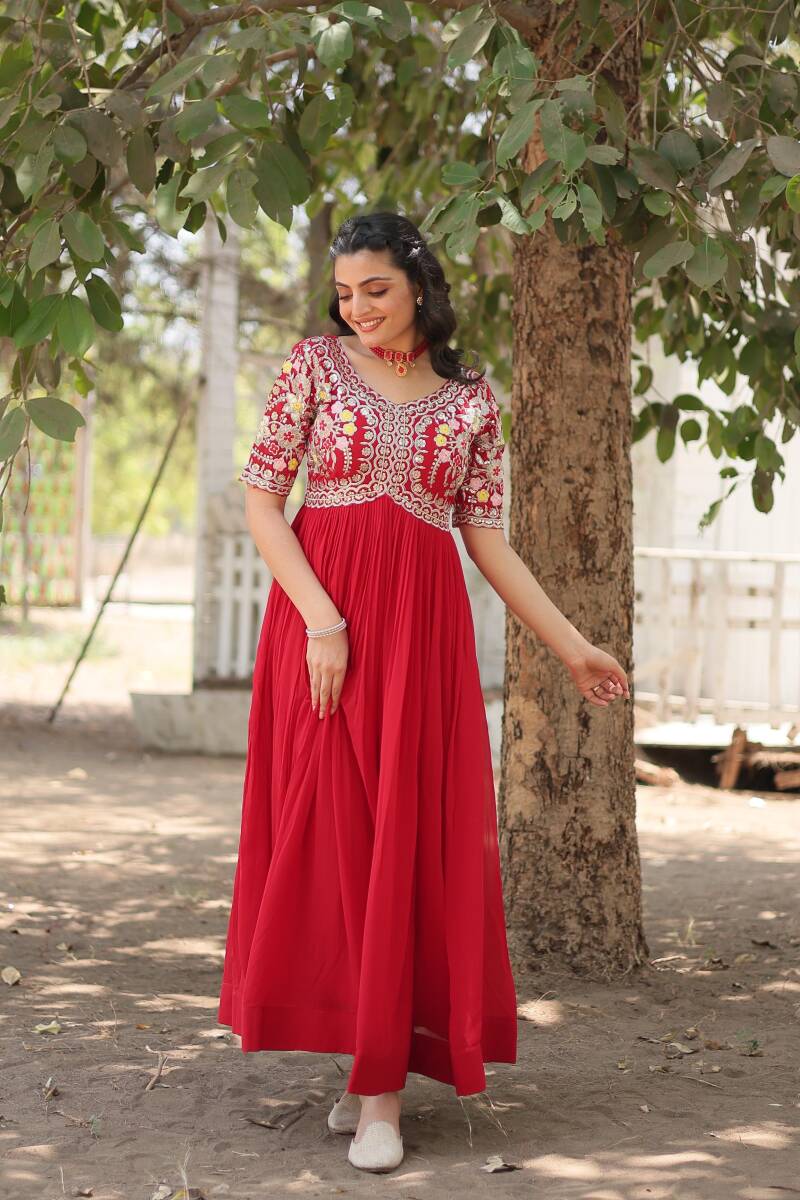 Anarkali/Robe Collection "Anarkali SWEETY2" - Rouge