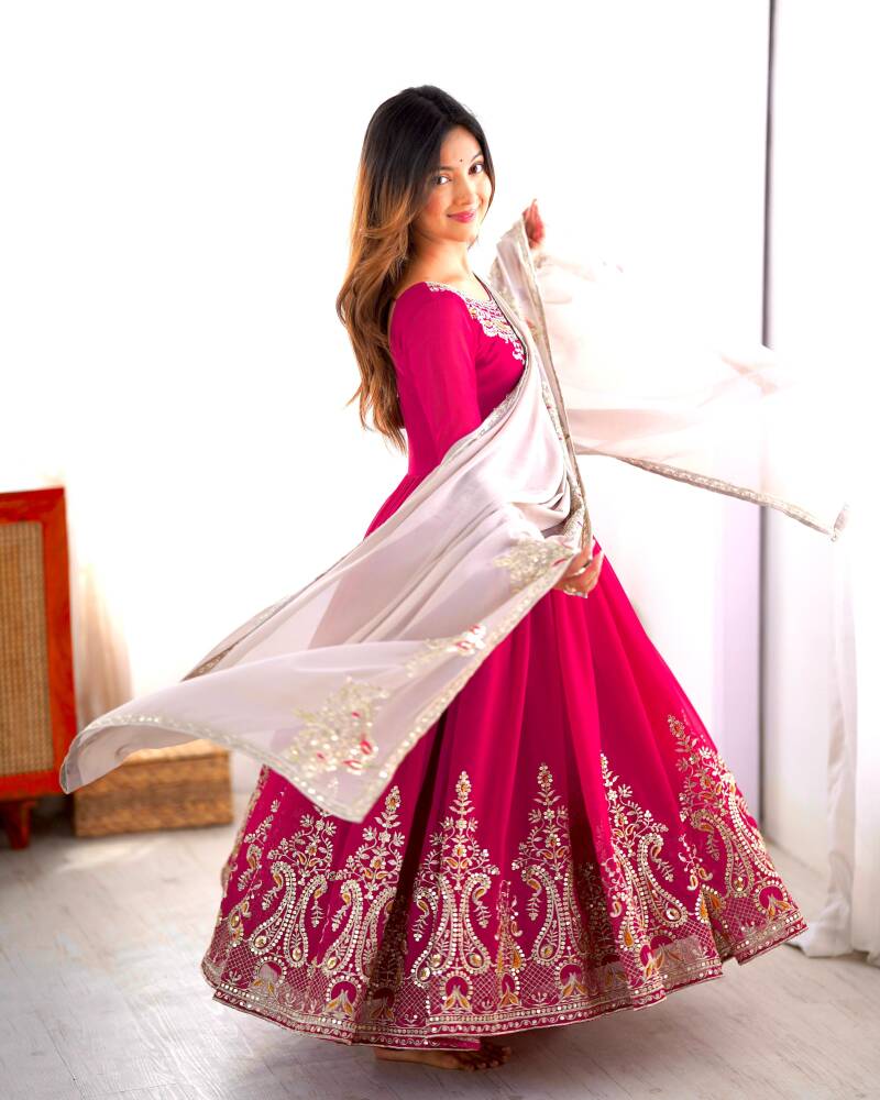 Robe "Ishika" - Rose fuschia