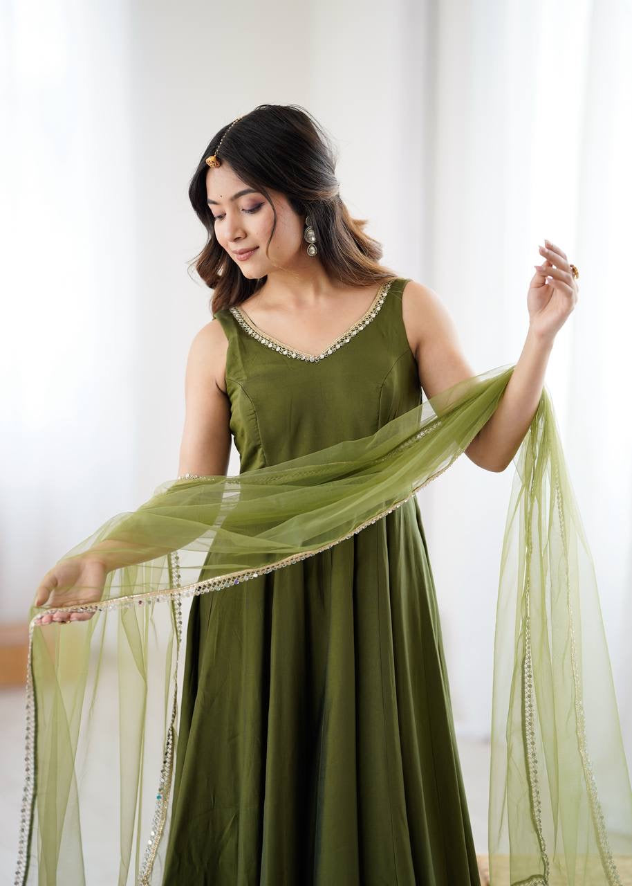 Anarkali Collection "SaÏda" - Vert