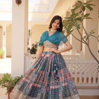 Lehenga collection "Sana" - Bleu canard
