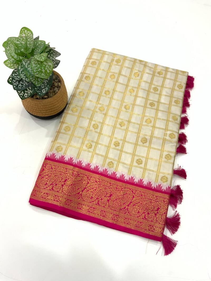 Sari Zari Blanc/Rouge