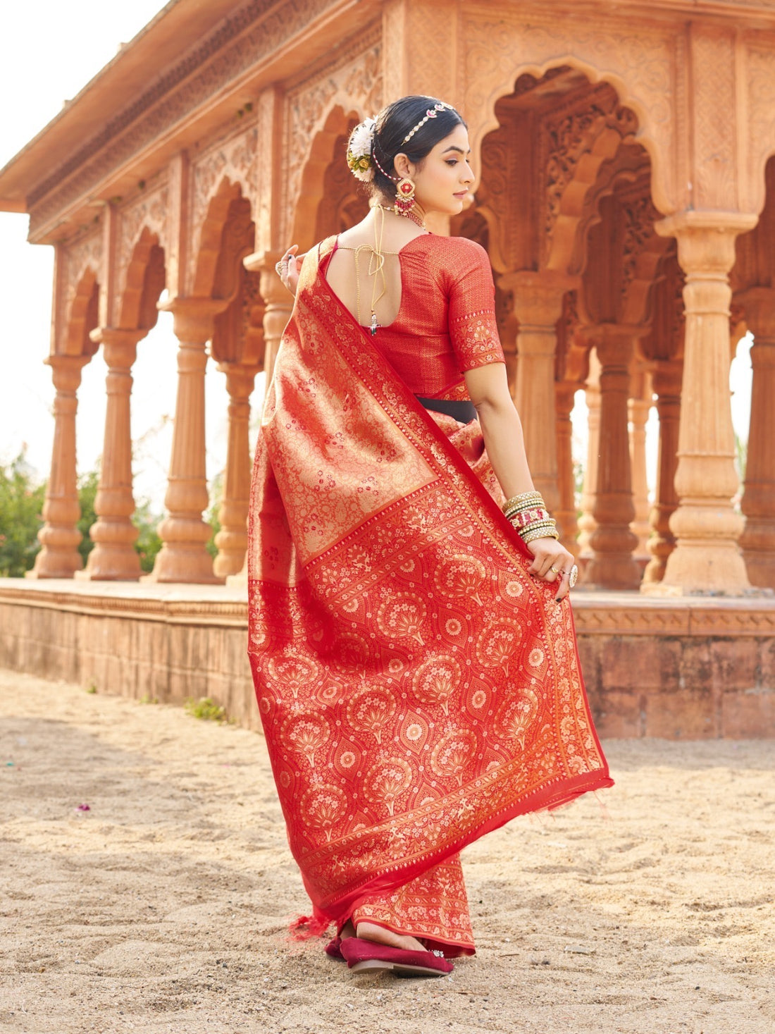 Sari "Shubharambh" - Rouge