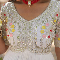 Anarkali/Robe Collection "Anarkali SWEETY2" - Blanc
