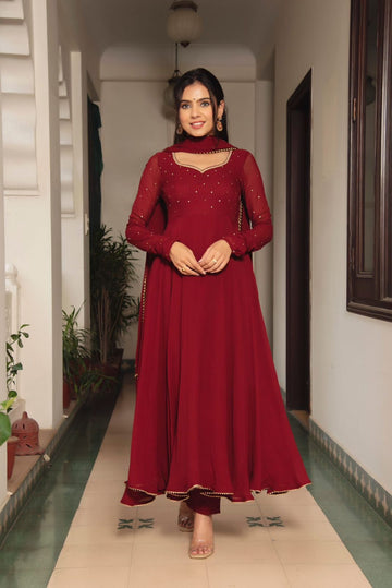 Anarkali Collection "Riya" - Rouge bordeaux