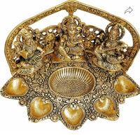 Lampe à huile Lakshmi Ganesh Saraswati -