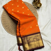 Sari "Ridika" - Orange rouille