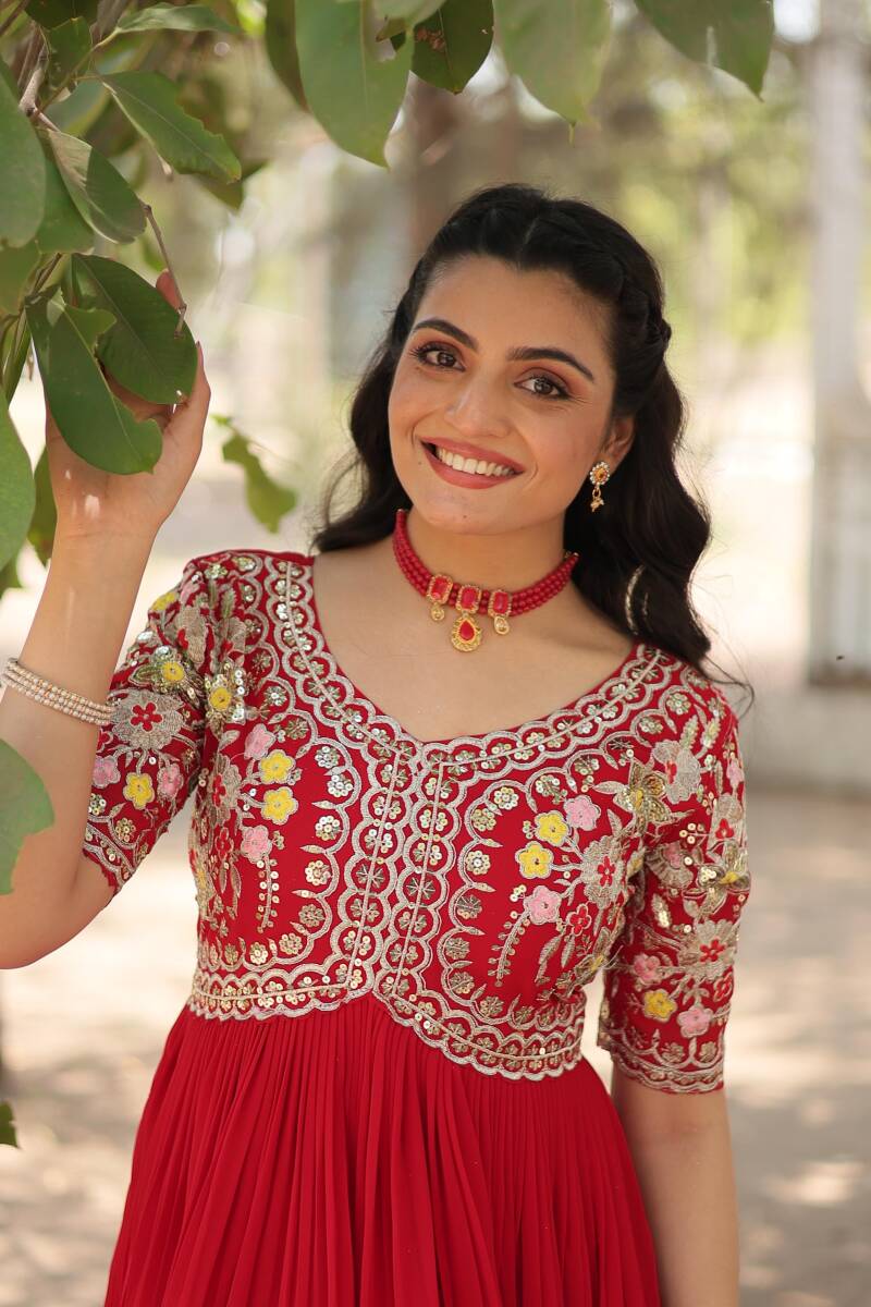 Anarkali/Robe Collection "Anarkali SWEETY2" - Rouge