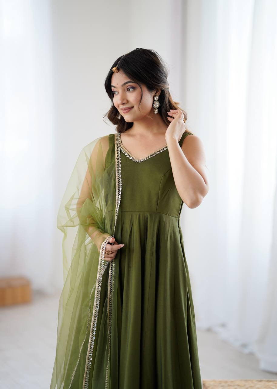 Anarkali Collection "SaÏda" - Vert