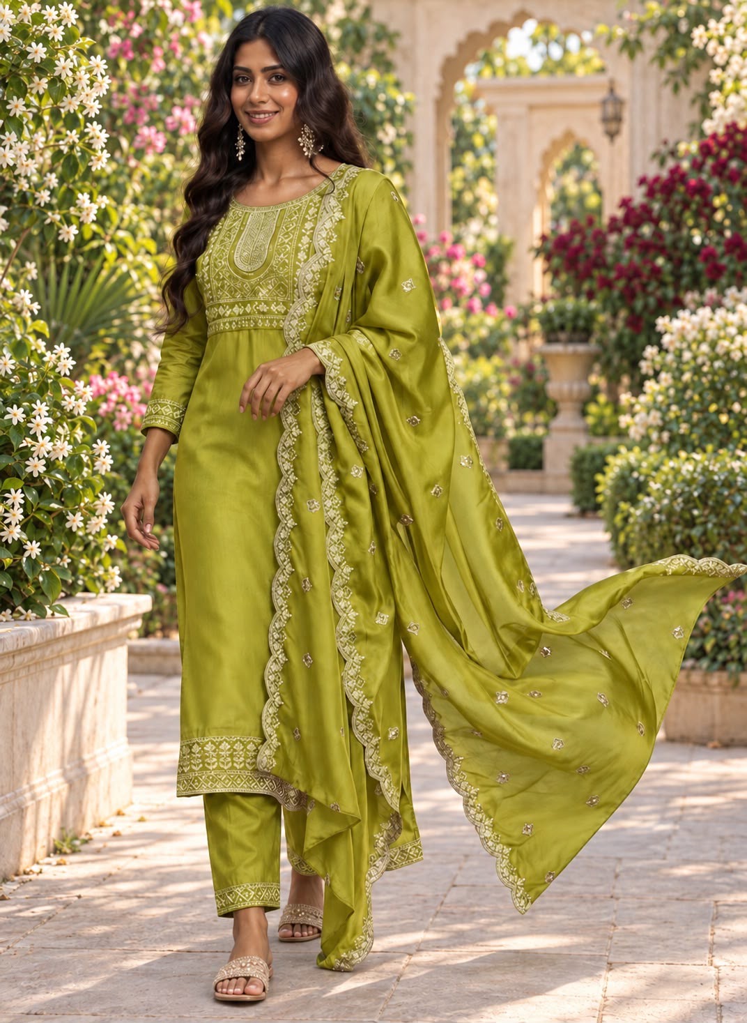 Punjabi "Vally" - Vert olive