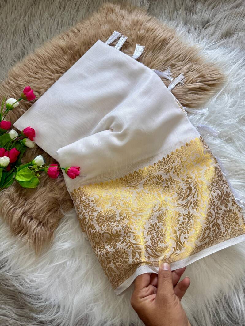 Sari en coton de soie "Assam"