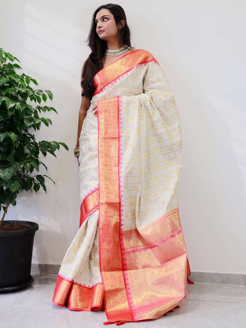 Sari Zari Blanc/Rouge
