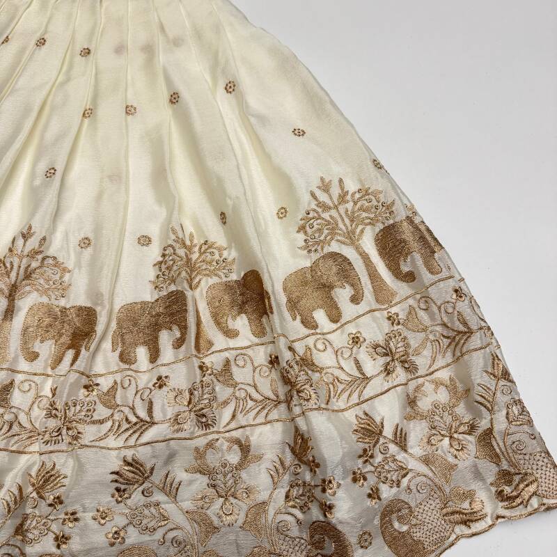 Lehenga Fille collection "Divya" - Blanc