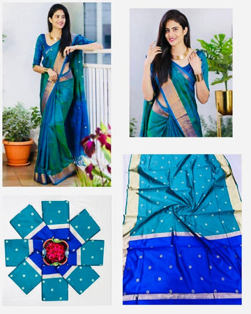 Saris "Tendance mix" Bleu/bleu paon
