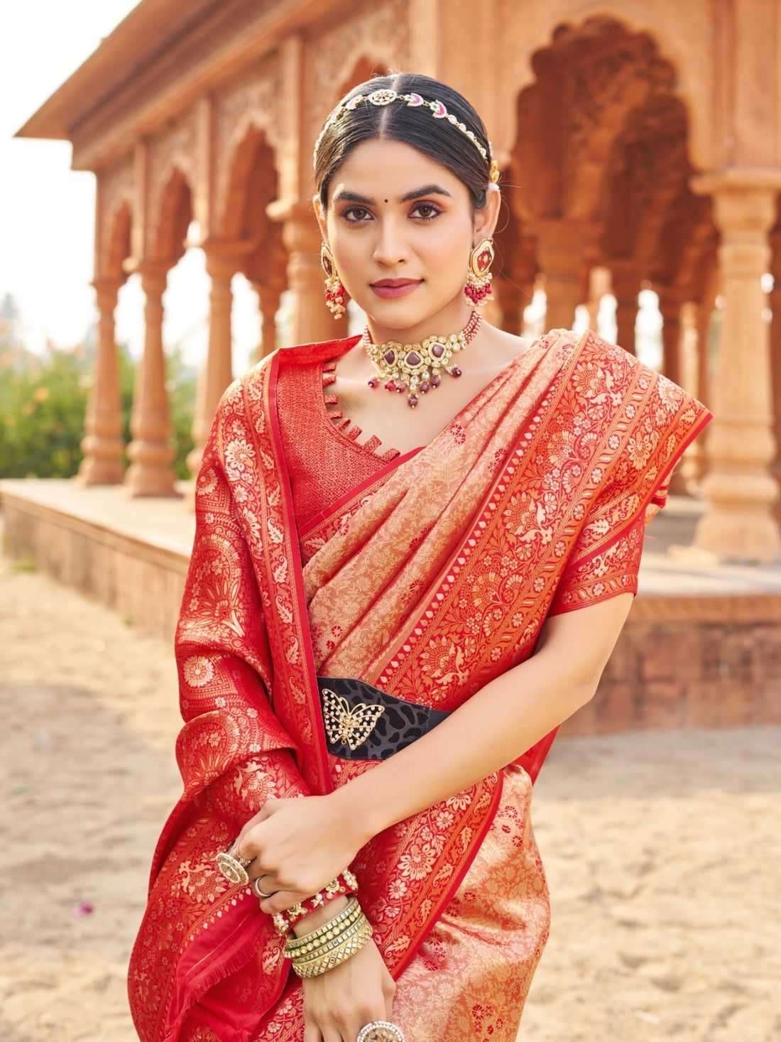 Sari "Shubharambh" - Rouge