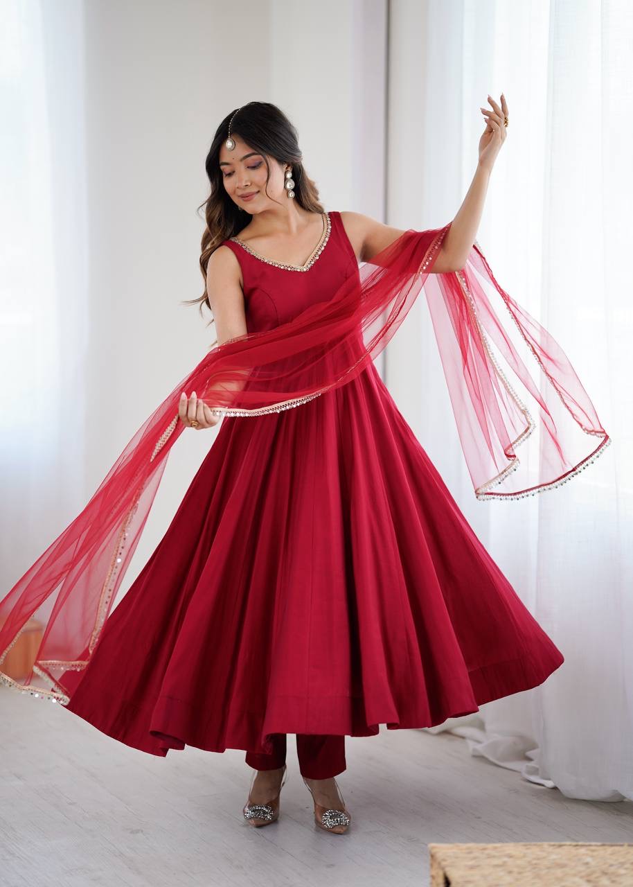 Anarkali Collection "SaÏda" - Rouge bordeaux
