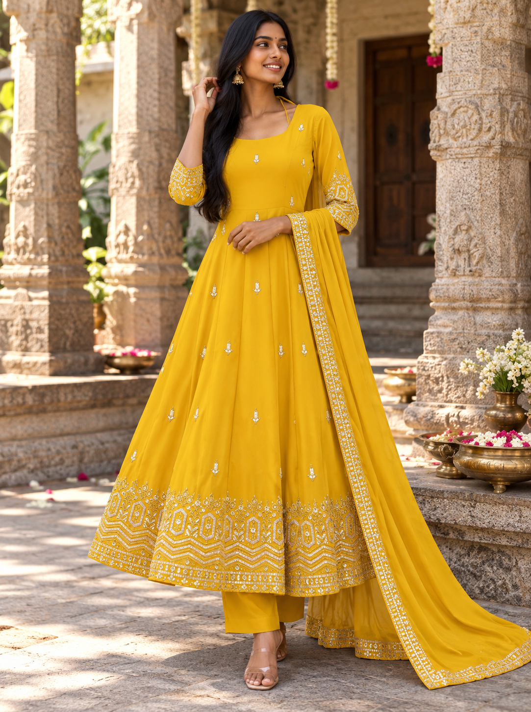Anarkali Collection "Mandjal" - Jaune moutarde
