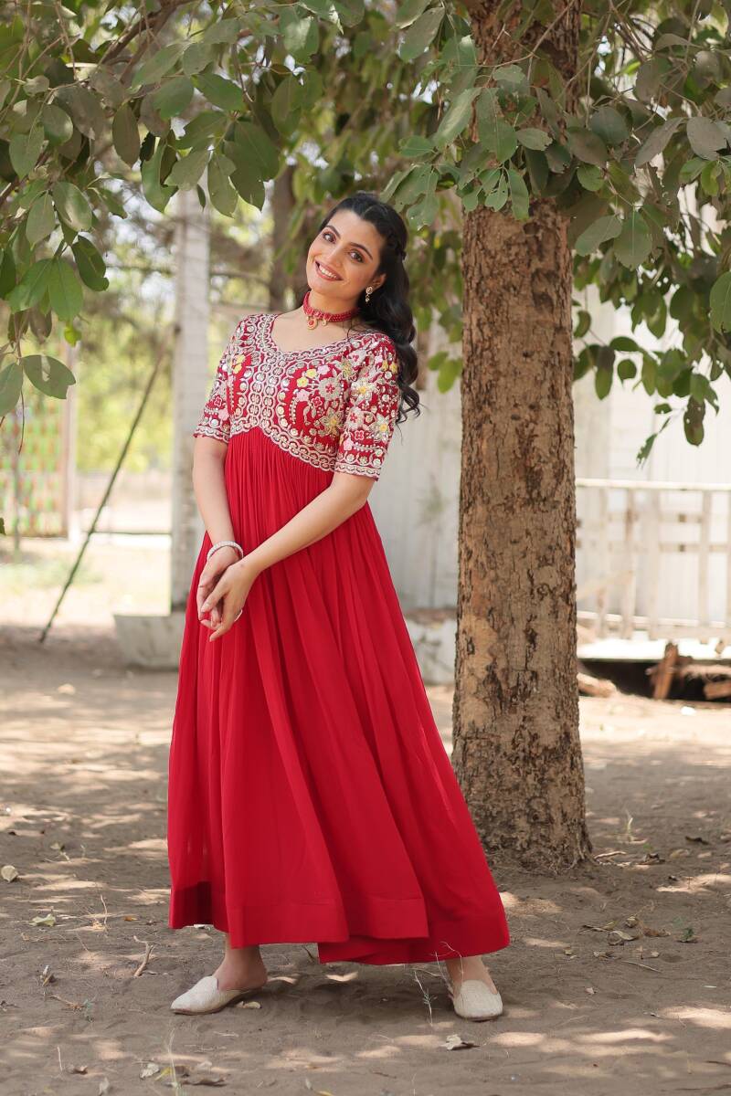 Anarkali/Robe Collection "Anarkali SWEETY2" - Rouge