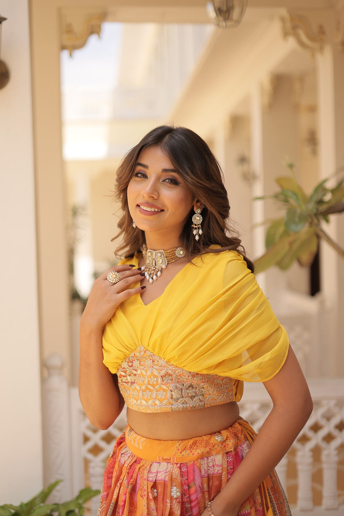 Lehenga collection "Sana" - Jaune/corail