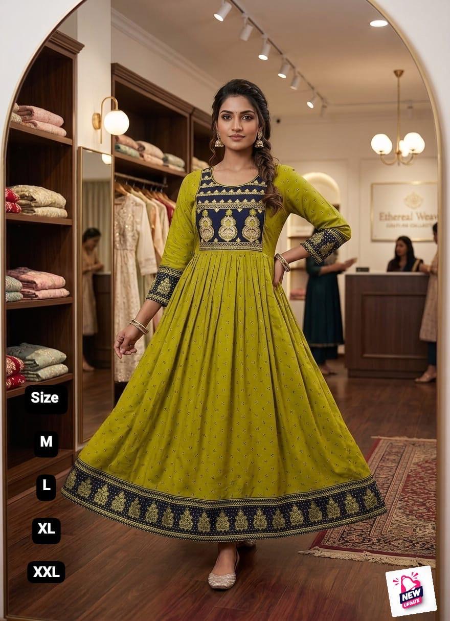 Robe tunique Collection "Mendhana"  - Vert anis
