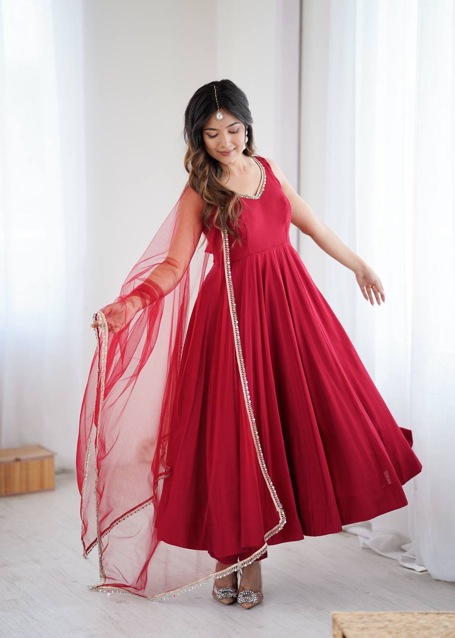 Anarkali Collection "SaÏda" - Rouge bordeaux