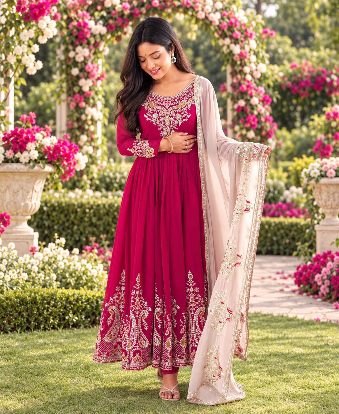 Robe "Ishika" - Rose fuchsia