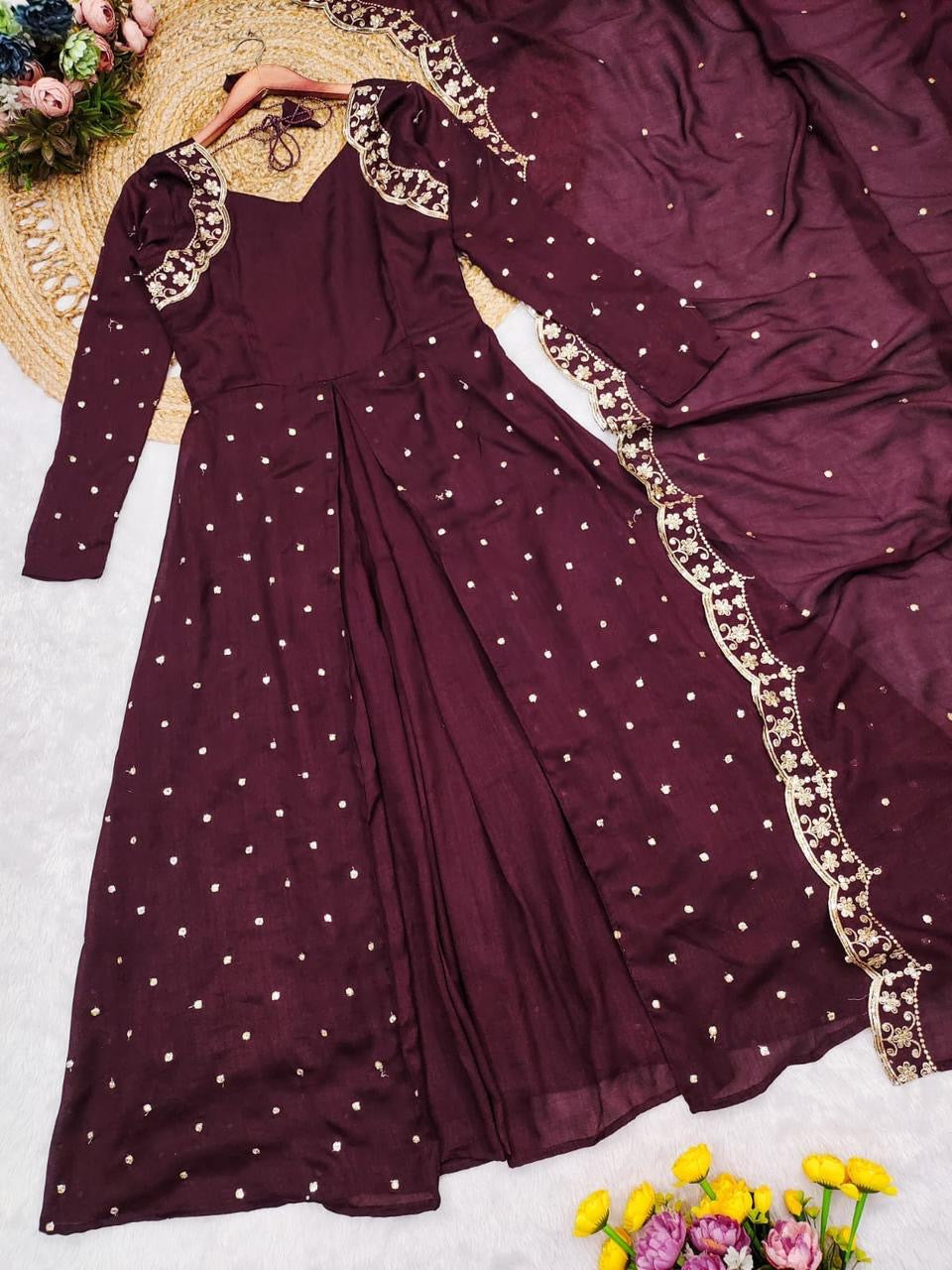 Anarkali Collection "Saranah" - Prune