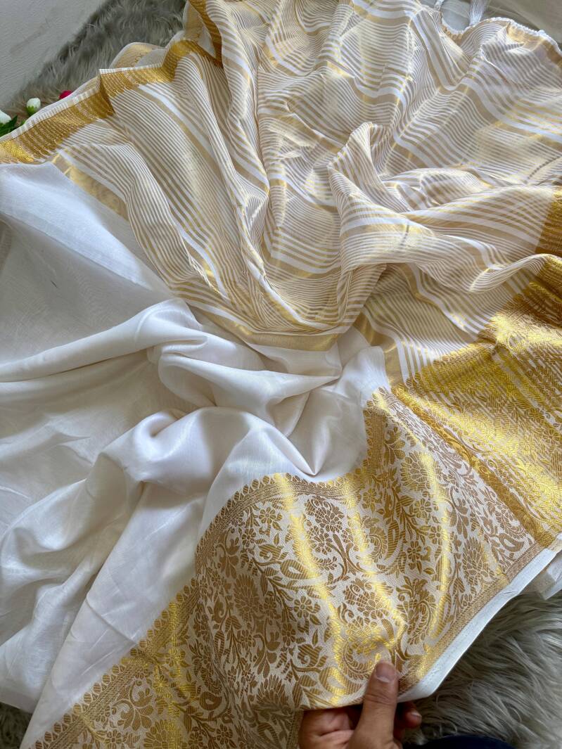 Sari en coton de soie "Assam"