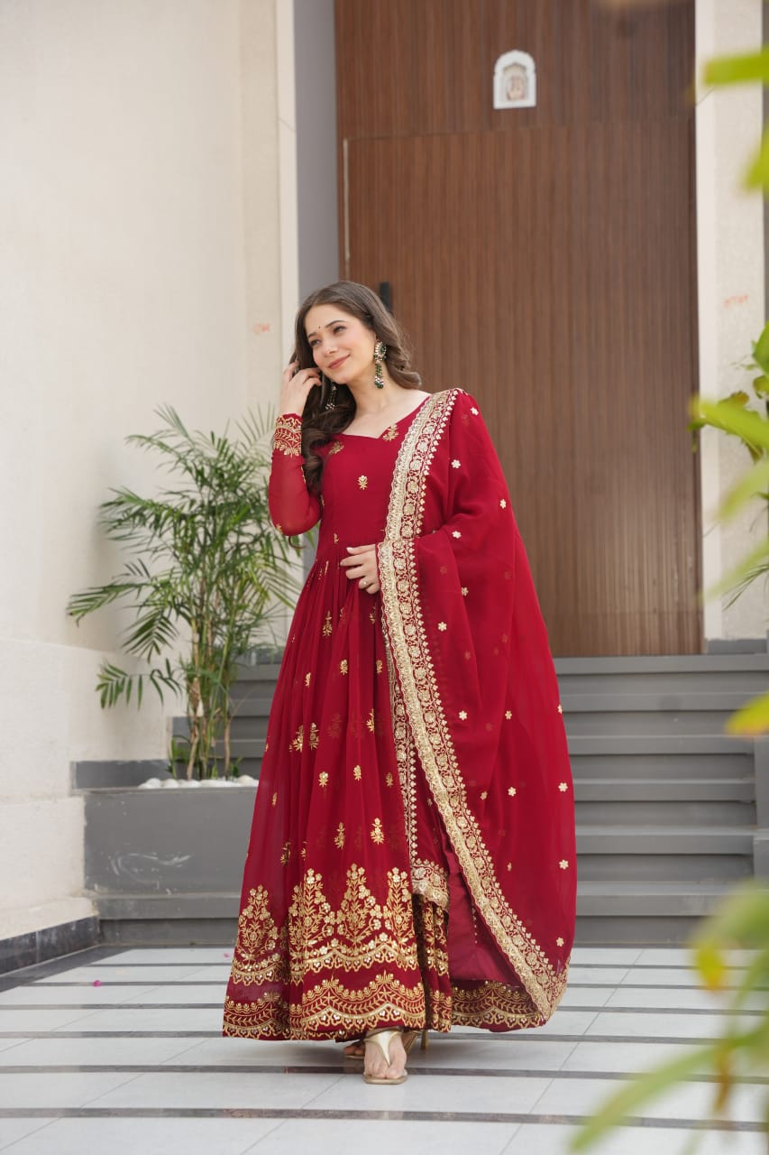 Anarkali Collection "Katalya" - Rouge bordeaux