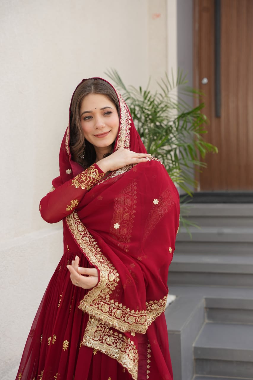 Anarkali Collection "Katalya" - Rouge bordeaux