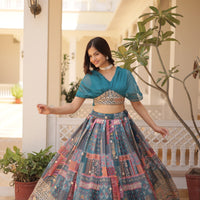 Lehenga collection "Sana" - Bleu canard