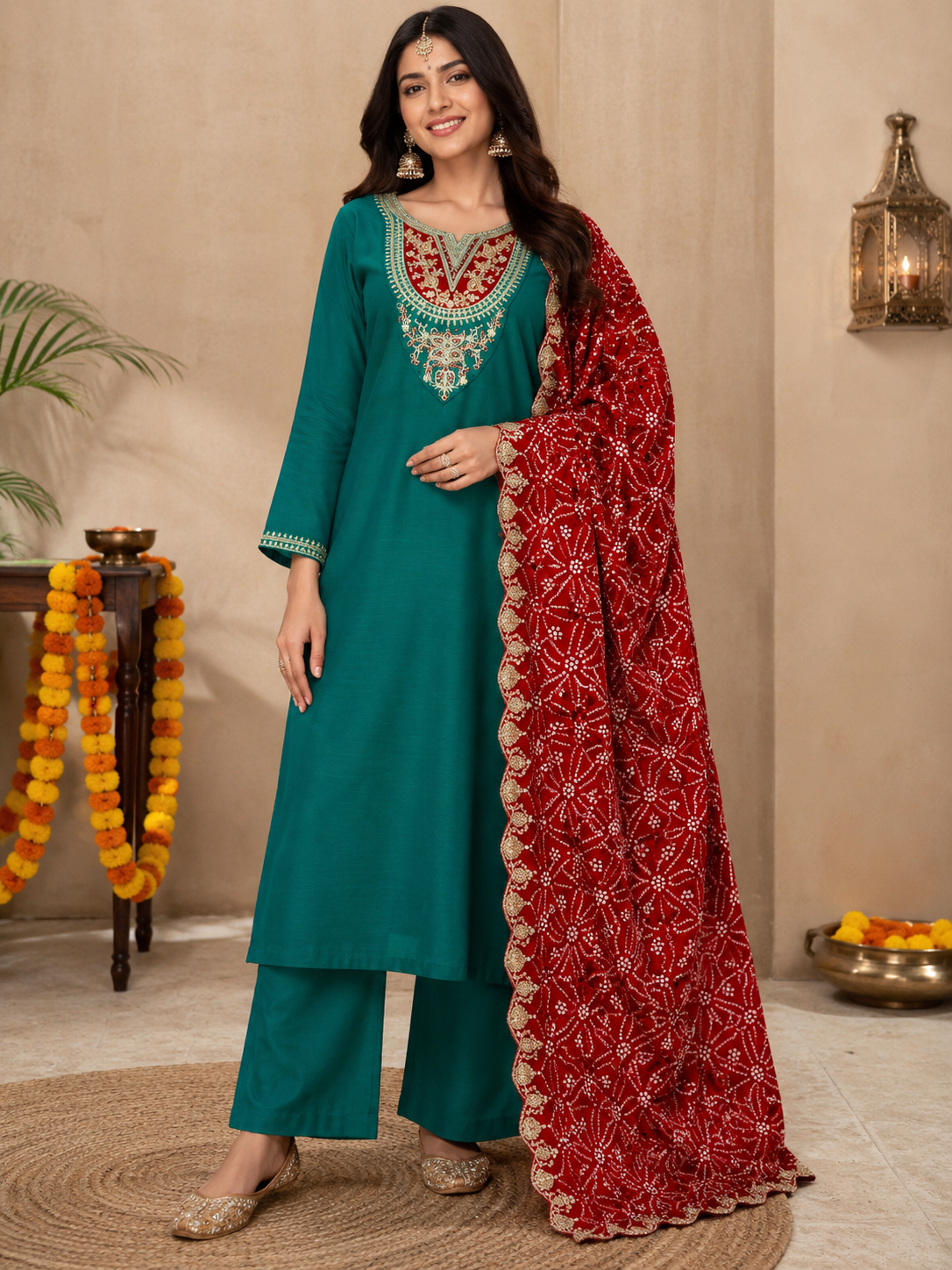 Punjabi "Neeta" - Vert océan