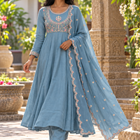 Anarkali  "Anjana" - Bleu gris - Disponible le 02/10